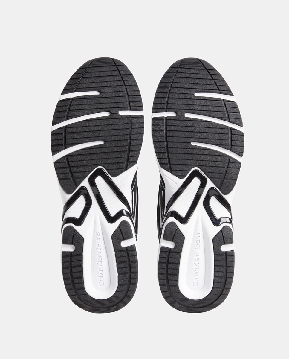 Sapatilhas Baixas Tipo Running em Pele Preto-5