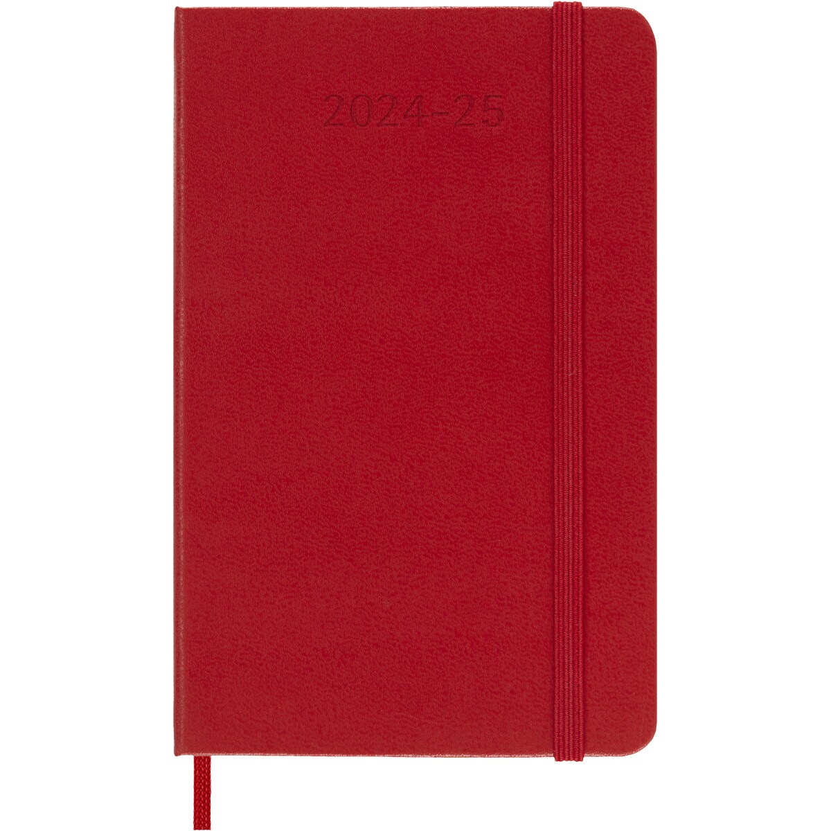 Agenda de bolso para 18 meses julho 2024 a dezembro 2025 vista semanal capa dura Moleskine vermelho escarlate em inglês Vermelho-2