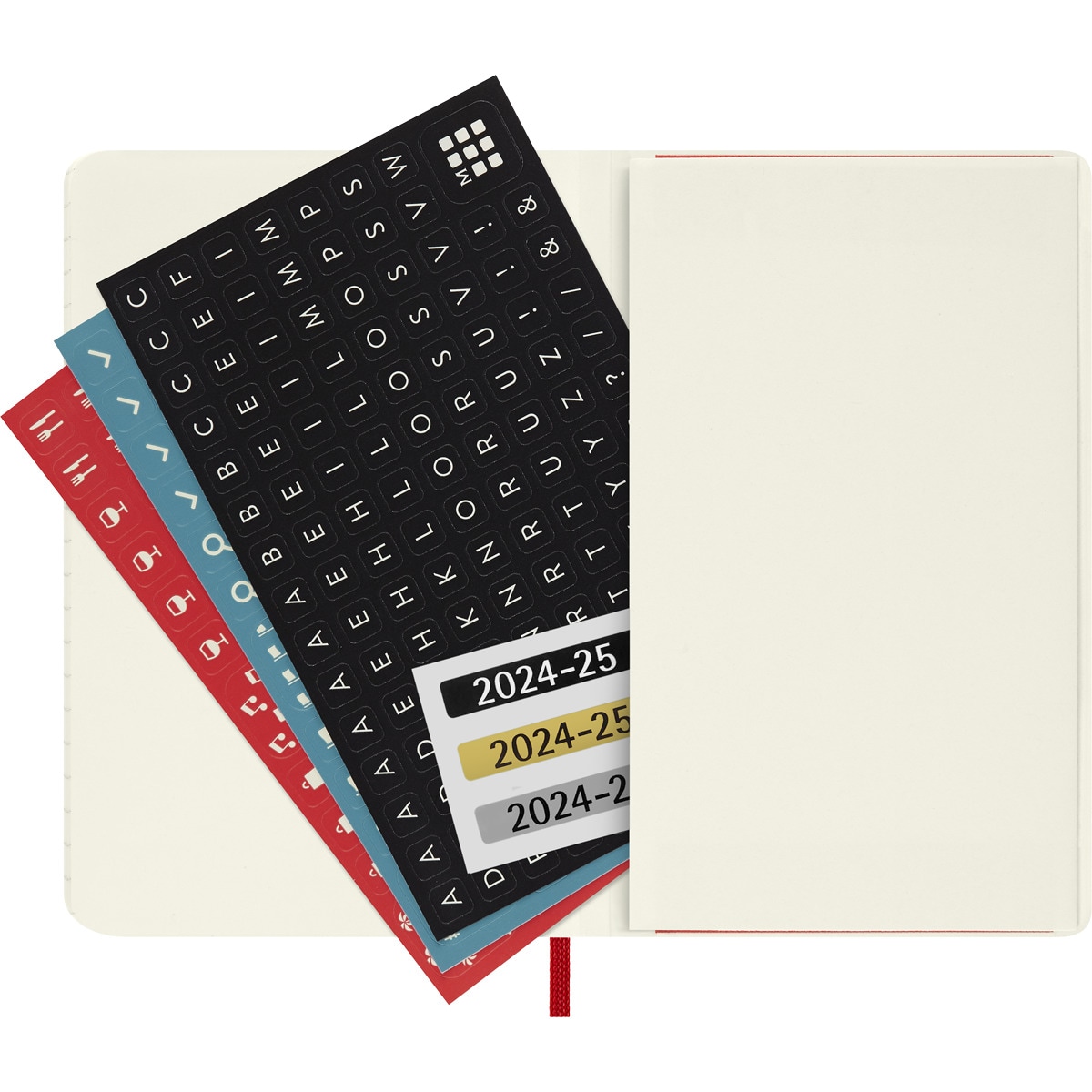 Agenda de bolso para 18 meses julho de 2024 a dezembro de 2025 vista semanal brochura Moleskine vermelho escarlate em inglês Vermelho-6