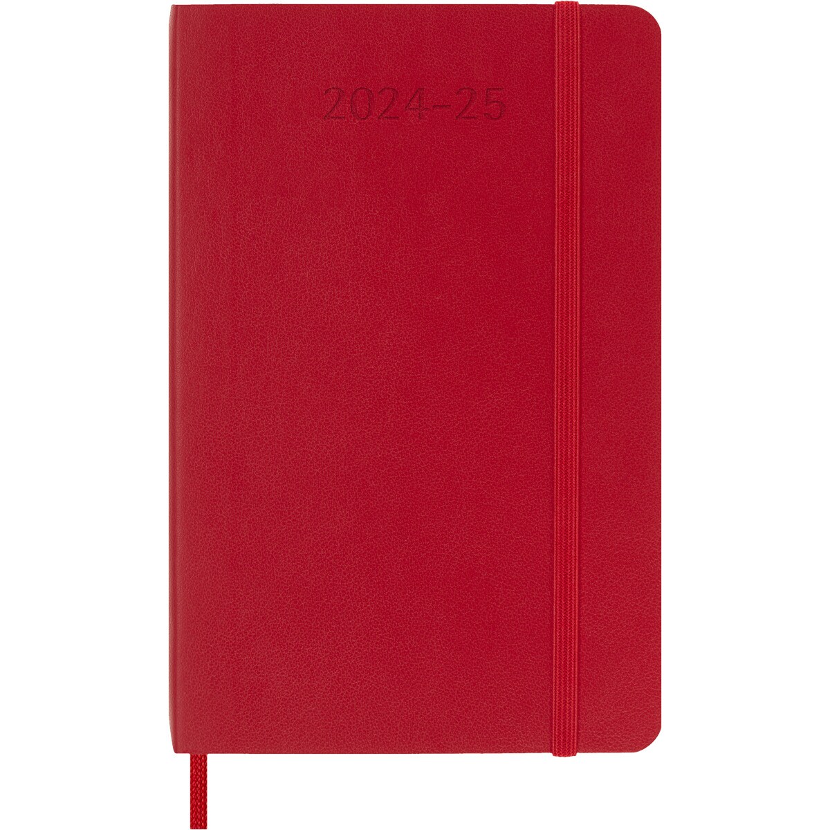 Agenda de bolso para 18 meses julho de 2024 a dezembro de 2025 vista semanal brochura Moleskine vermelho escarlate em inglês Vermelho-2