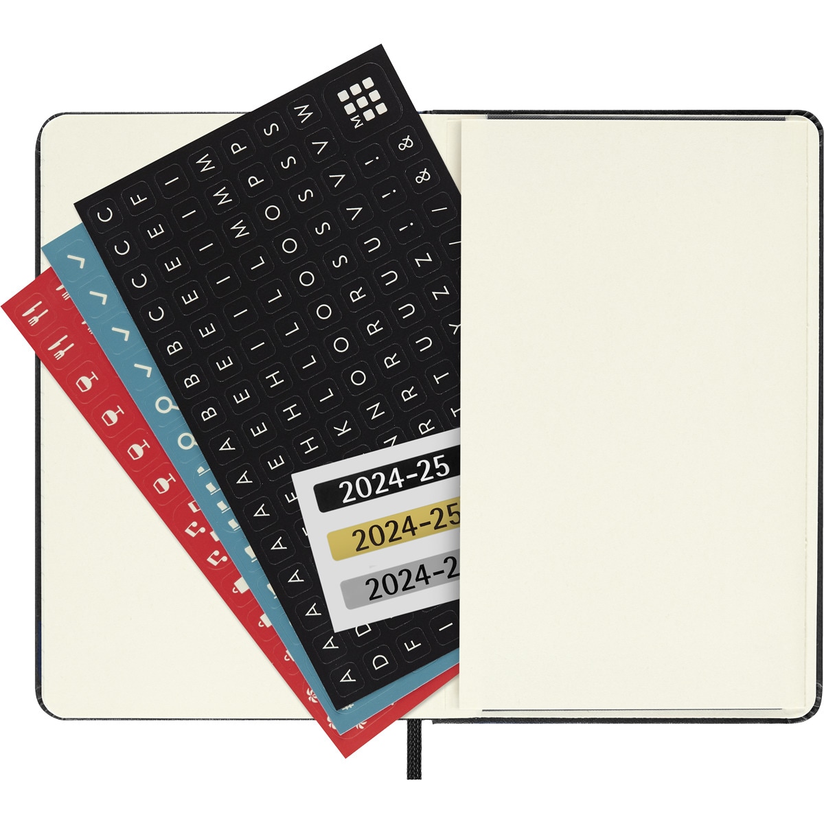 Agenda de bolso para 18 meses julho de 2024 a dezembro de 2025 vista semanal paisagem capa dura Moleskine preto em inglês Preto-6
