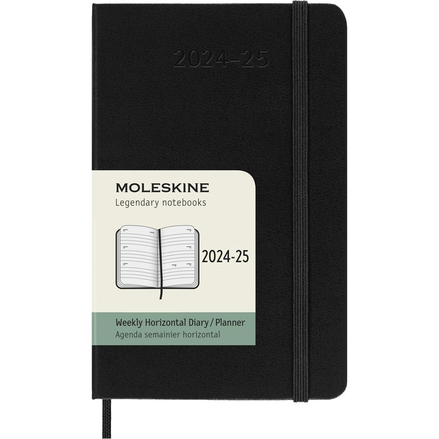 Imagem 0 de Agenda de bolso para 18 meses julho de 2024 a dezembro de 2025 vista semanal paisagem capa dura Moleskine preto em inglês
