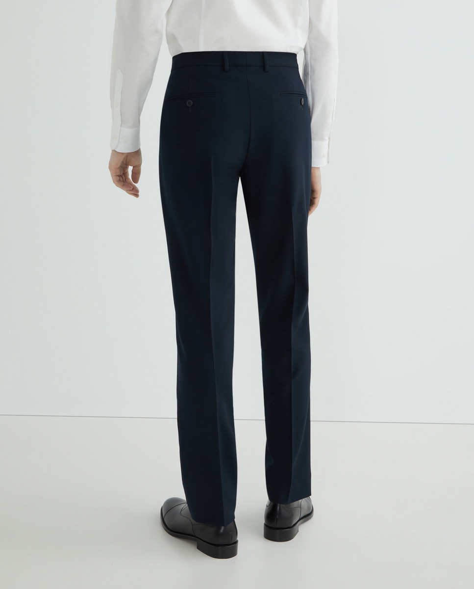 Pantalón de traje básico de hombre sin pinza Classic Fit Azul marino-3