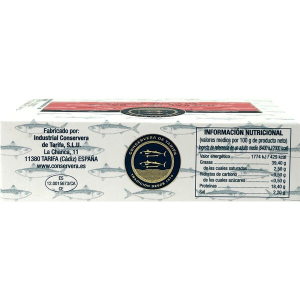 huevas de caballa en aceite de oliva lata 120 g