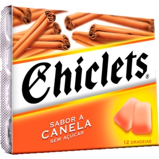 Pastilhas sabor Canela sem Açúcar 12 drageias embalagem 16,50 g - Chiclets