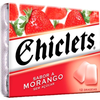 Pastilhas sabor Morango 12 unidades embalagem 16,50 g - Chiclets