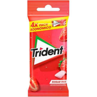 Pastilhas Fruit sabor Morango sem Açúcar Pack 4 unidades embalagem 14,5 g - Trident