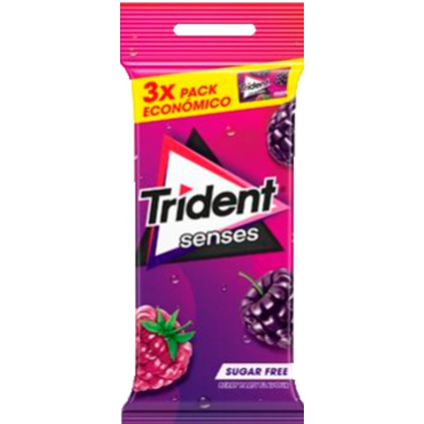 Pastilhas Senses Berry sem Açúcar Pack 3 unidades embalagem 23 g