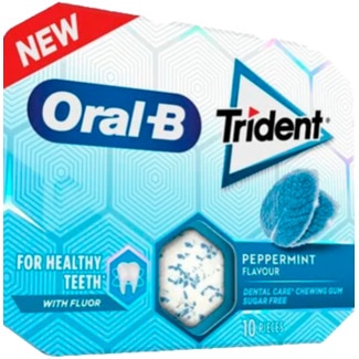 Pastilhas Oral B sabor Peppermint 10 unidades embalagem 17 g - Trident