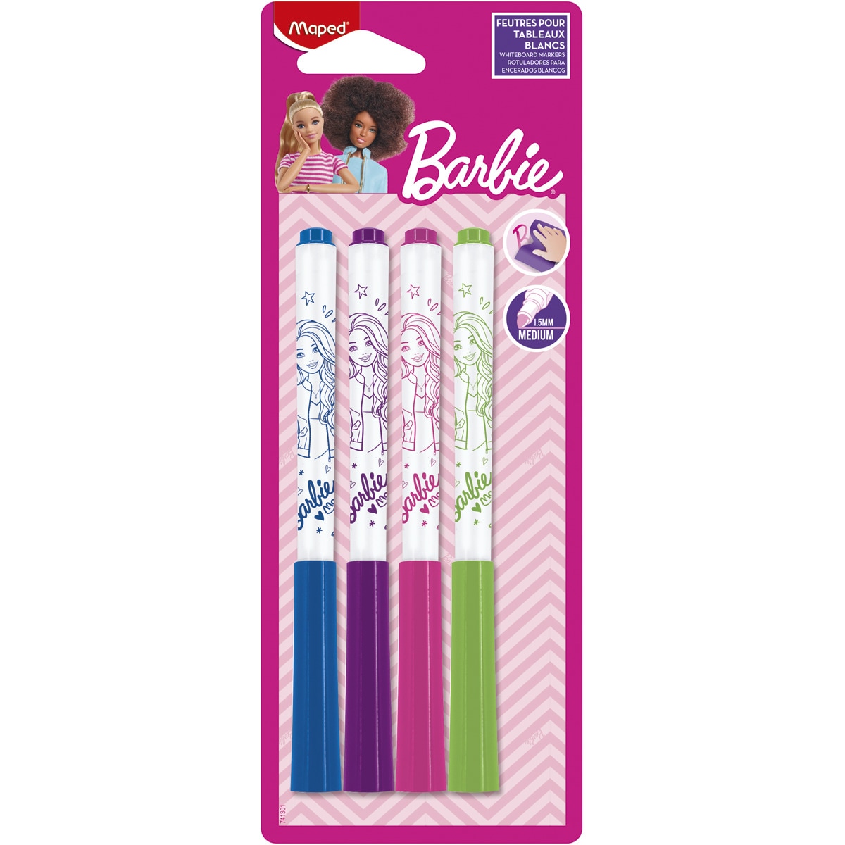 Imagen 0 de Marcador pizarra blanca BARBIE x4 blister MAPED
