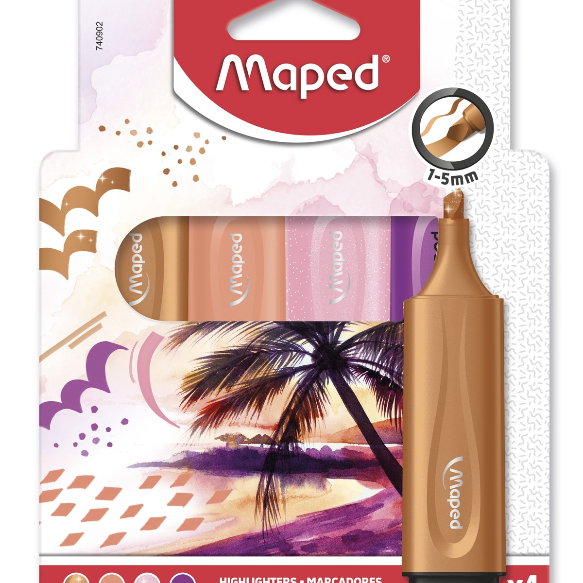 Marcadores tema surtido bolsa de cartón x4 MAPED. Multicolor-3