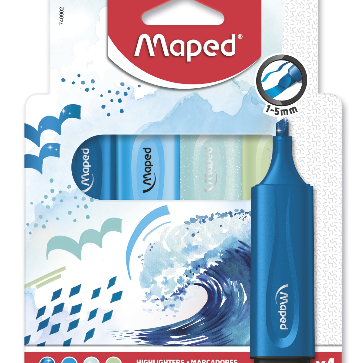 Imagen 0 de Marcadores tema surtido bolsa de cartón x4 MAPED.