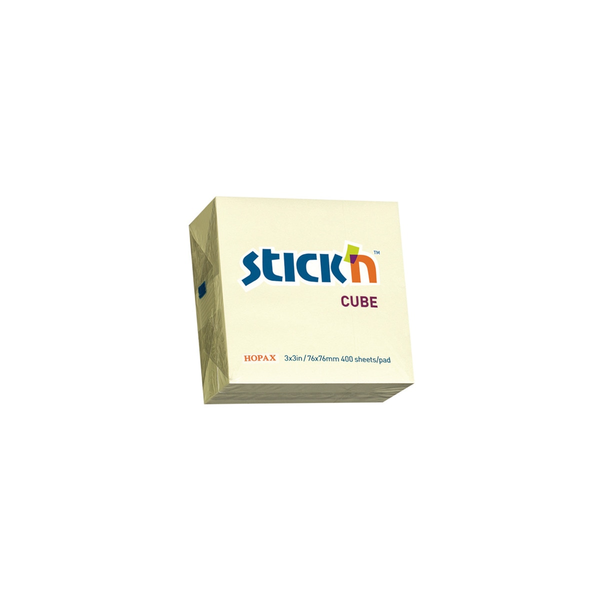 Cubo de notas adhesivas 76x76mm Stick´n color amarillo. Amarillo-1