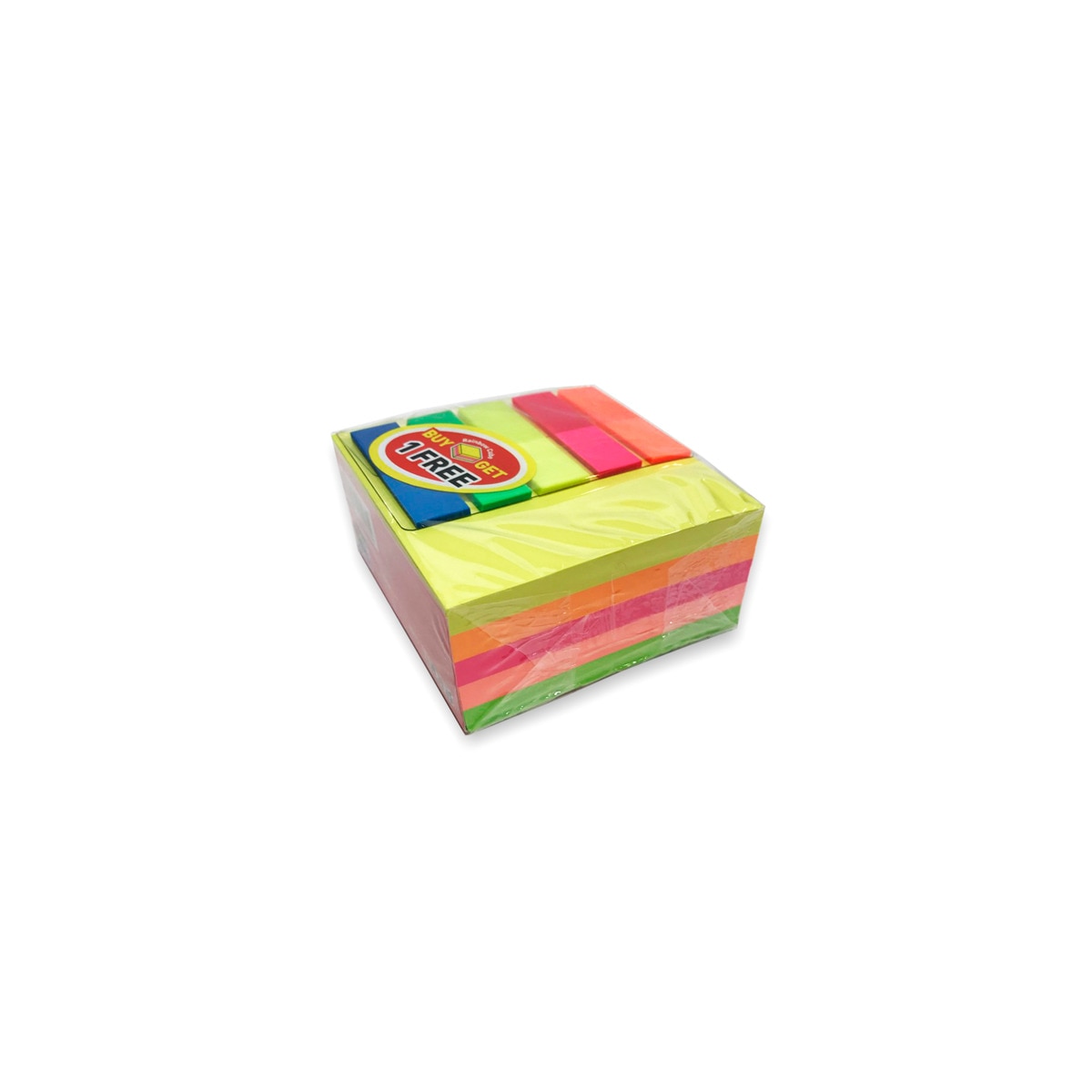 Imagem 0 de Cubo de Notas Adesivas 76x76mm - Multicolor + Etiquetas