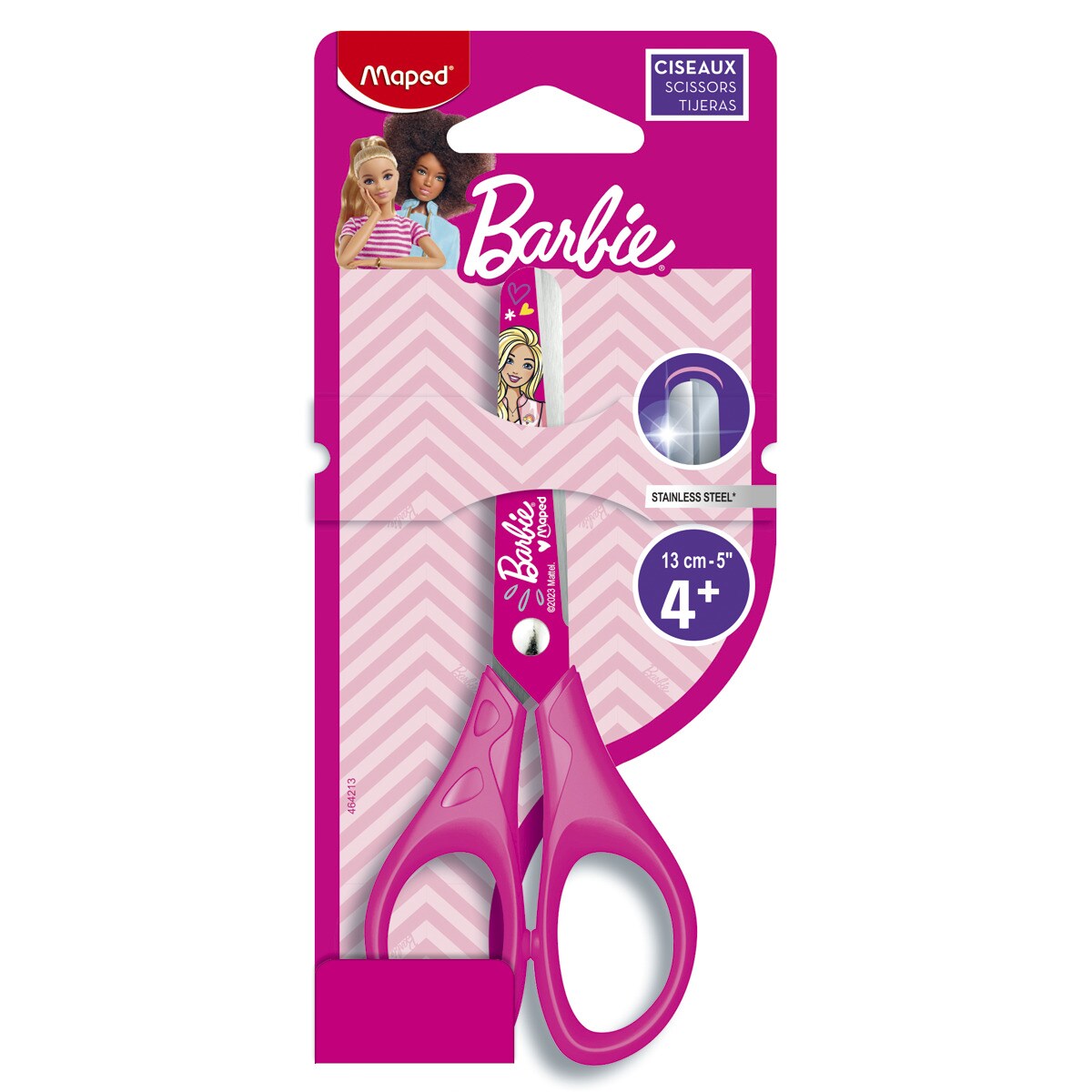 Tesoura BARBIE 13 cm blister MAPED Rosa-1