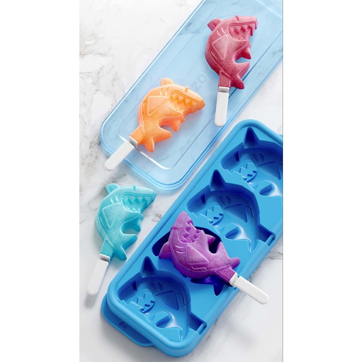 Set de 4 moldes de helado Tiburones Zoku 4