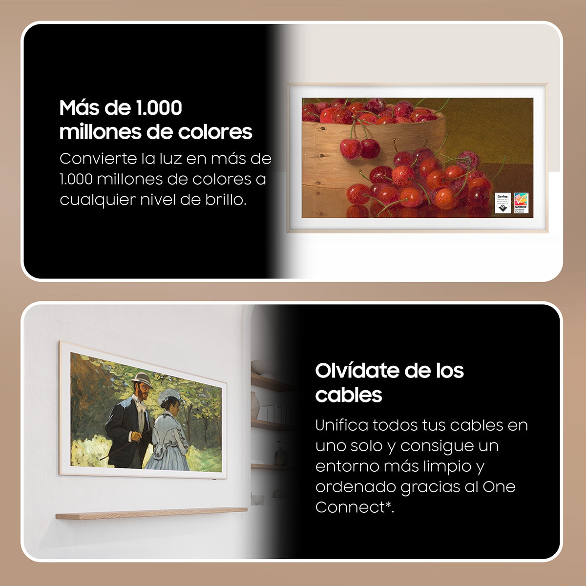 TV QLED 189 cm (75") Samsung The Frame TQ75LS03DAUXXC 4K Display Mate Smart TV para colgar en pared con soporte incluido Negro-6