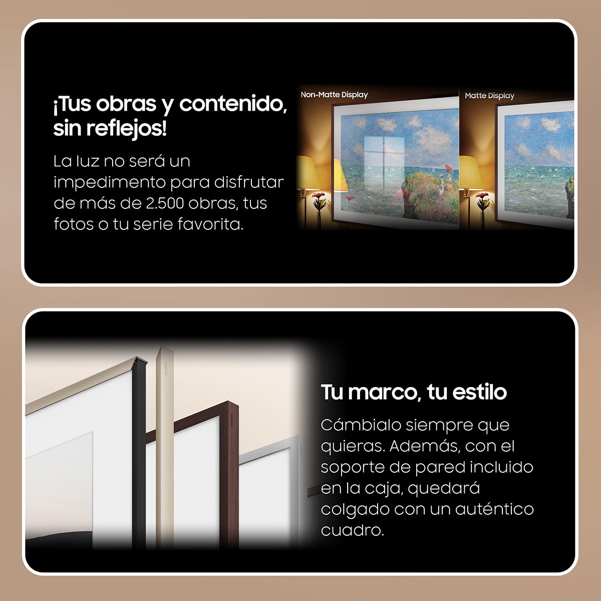 TV QLED 189 cm (75") Samsung The Frame TQ75LS03DAUXXC 4K Display Mate Smart TV para colgar en pared con soporte incluido Negro-5