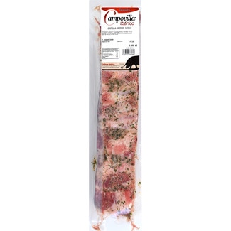 tira de costilla al ajillo de cerdo ibérico envasada al vacío envase 600 g - Campovilla