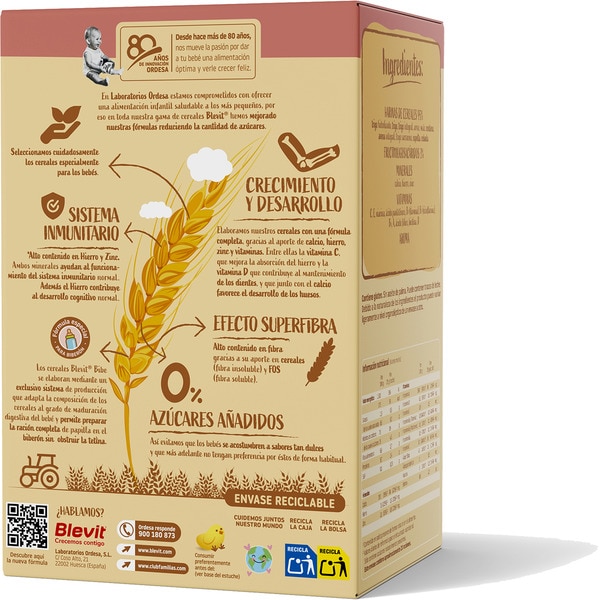 Bibe 8-Korn-Instantbrei 0% Zuckerzusatz für das Fläschchen ab dem 5. Monat Box 500 g