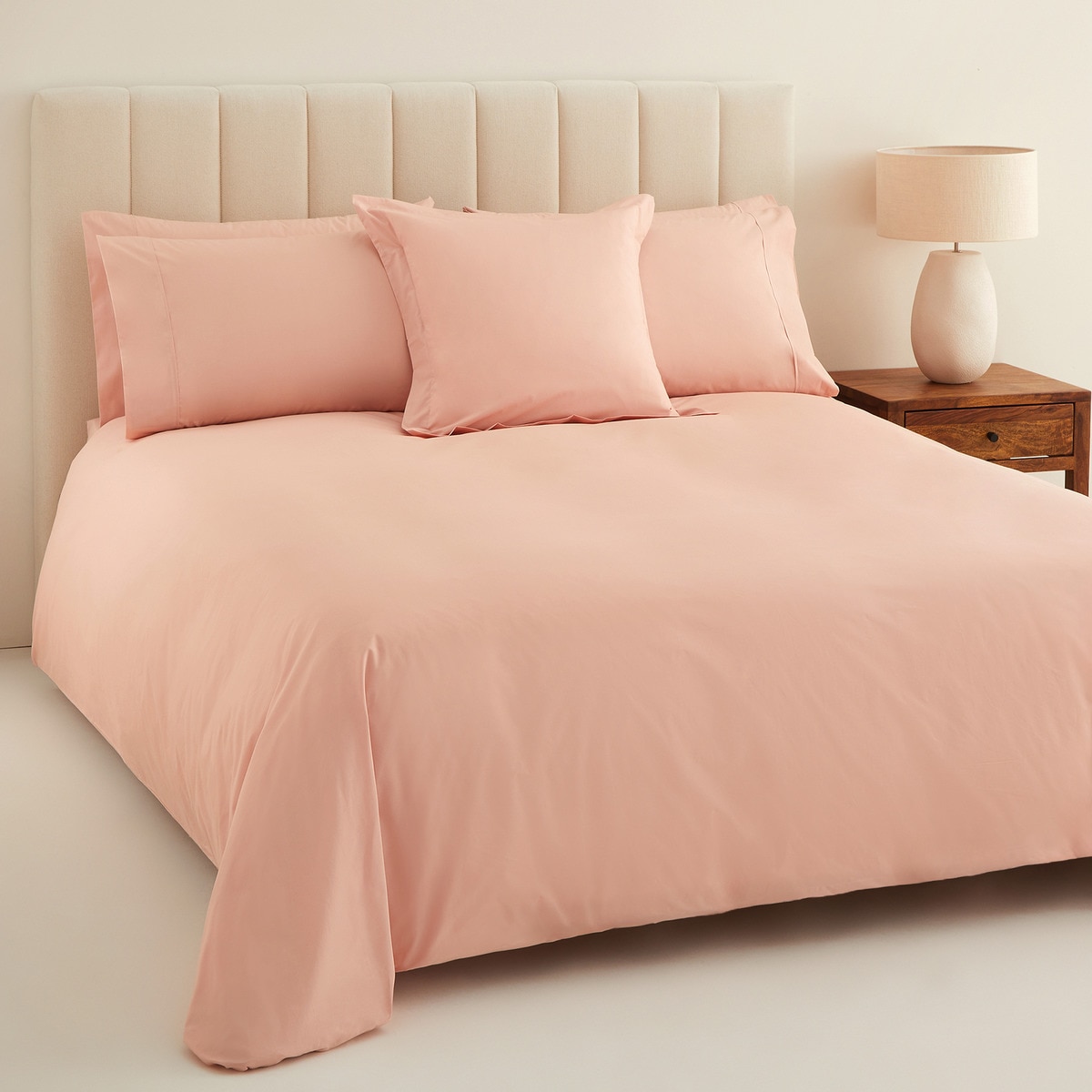 Capa de Edredão de Algodão Percal de 200 Fios Rosado-1