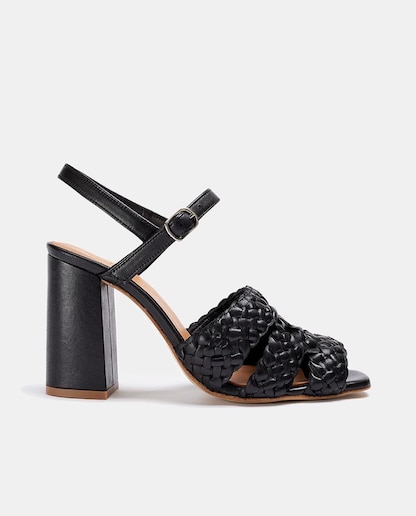 Imagen 0 de Sandalias de tacón Nabad de mujer con puntera cuadrada trenzado de rejilla y tacón bloque