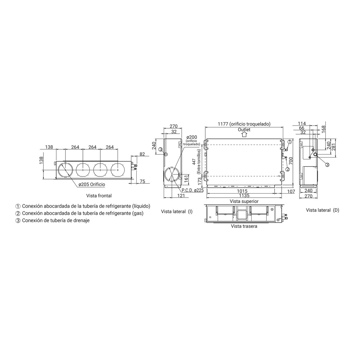 Aire acondicionado conducto Fujitsu con 8.170 frig/h y 9.288 kcal/h - ACY100K-KA Blanco-2