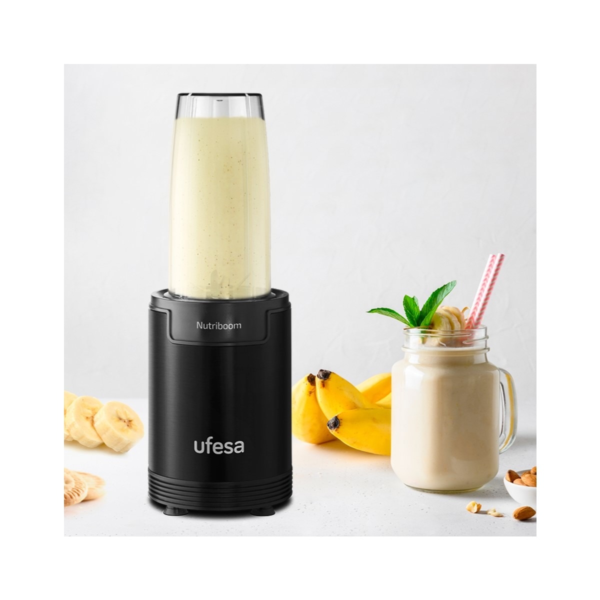Batidora de vaso Ufesa Nutriboom con accesorios 6 en 1 Negro-5