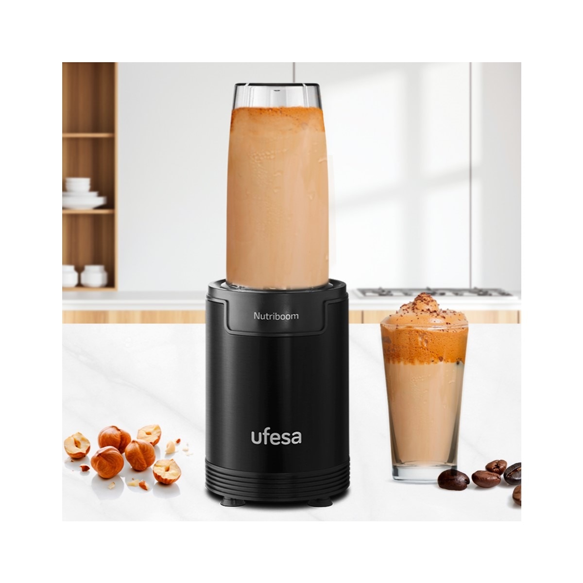 Batidora de vaso Ufesa Nutriboom con accesorios 6 en 1 Negro-16