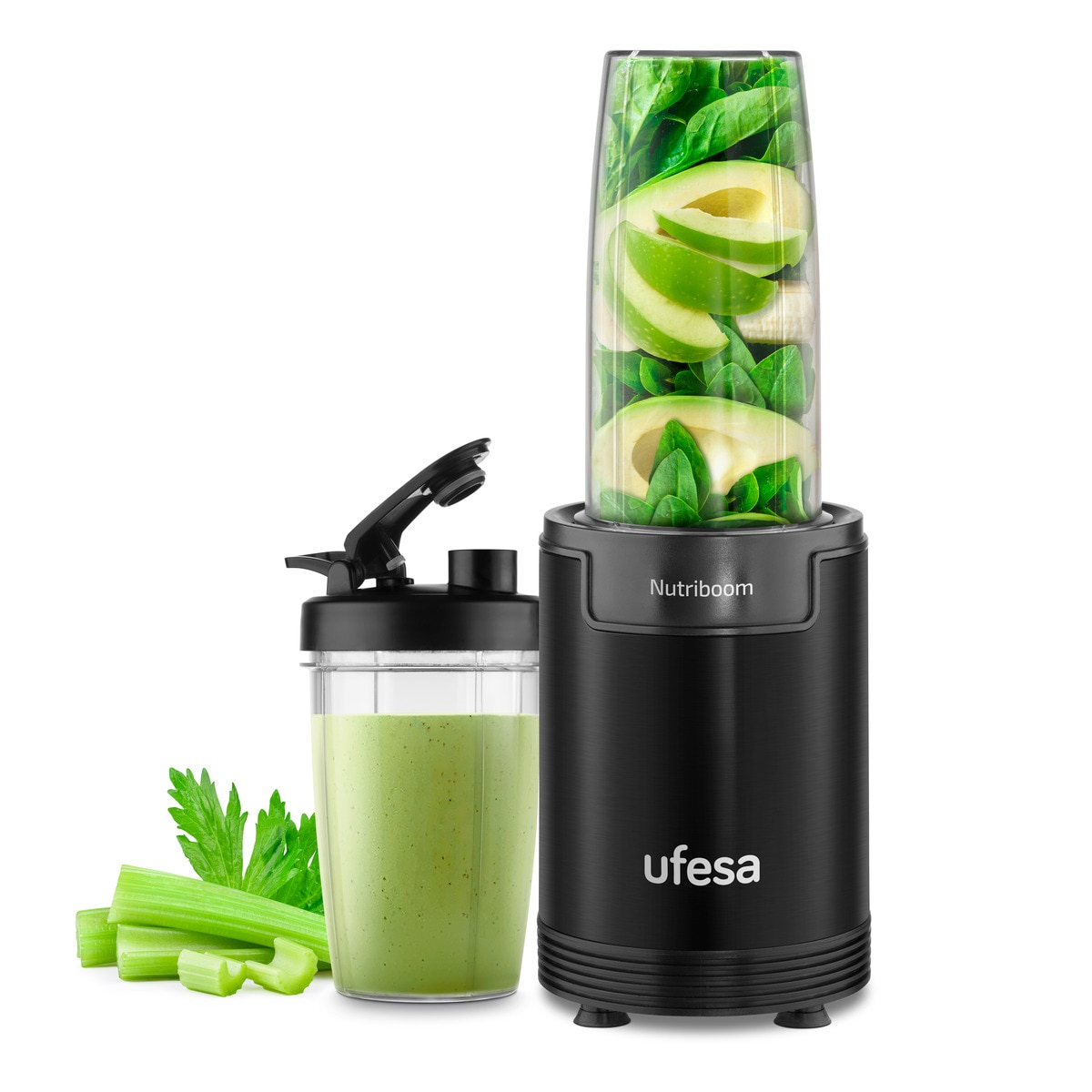 Batidora de vaso Ufesa Nutriboom con accesorios 6 en 1 Negro-12