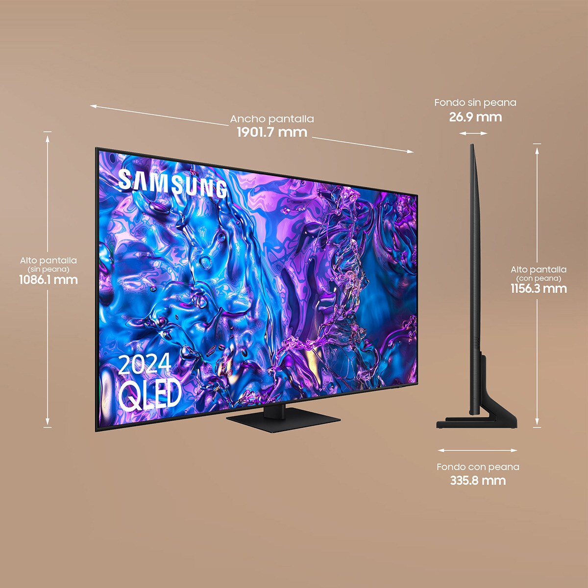 TV QLED 214 cm (85") Samsung TQ85Q70DATXXC 4K Upscalling  Smart TV Negro-2