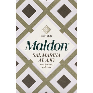 sal marina al ajo con ajo asado y silvestre caja 100 g - Maldon