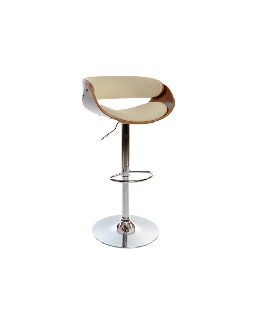 Imagen 0 de Taburete pu nogal 54x53x101,5 ajustable cromado