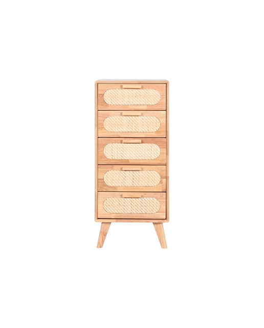 Imagen 0 de Cajonera rubberwood ratán 40x30x93 12,80 natural