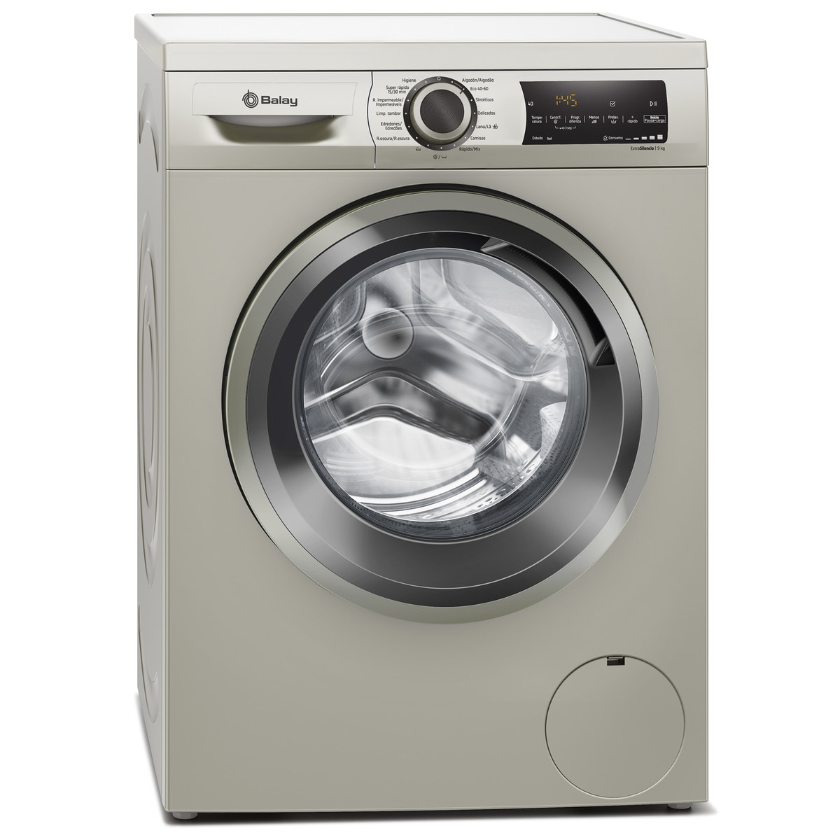 Lavadora Balay 9 kg/ 1.400 rpm, Motor ExtraSilencio - 3TS995XP Acero antihuellas-1