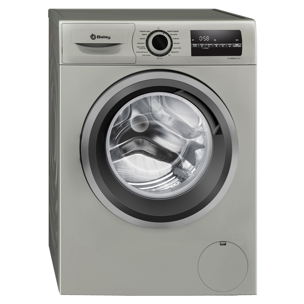 Lavadora Balay 8 kg/ 1.200 rpm, Motor ExtraSilencio, Tecnología AquaControl Plus -3TS282X Acero antihuellas-1