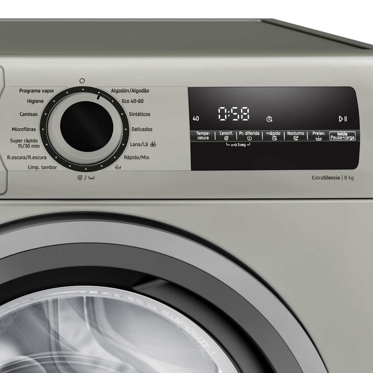 Lavadora Balay 8 kg/ 1.200 rpm, Motor ExtraSilencio, Tecnología AquaControl Plus -3TS282X Acero antihuellas-3