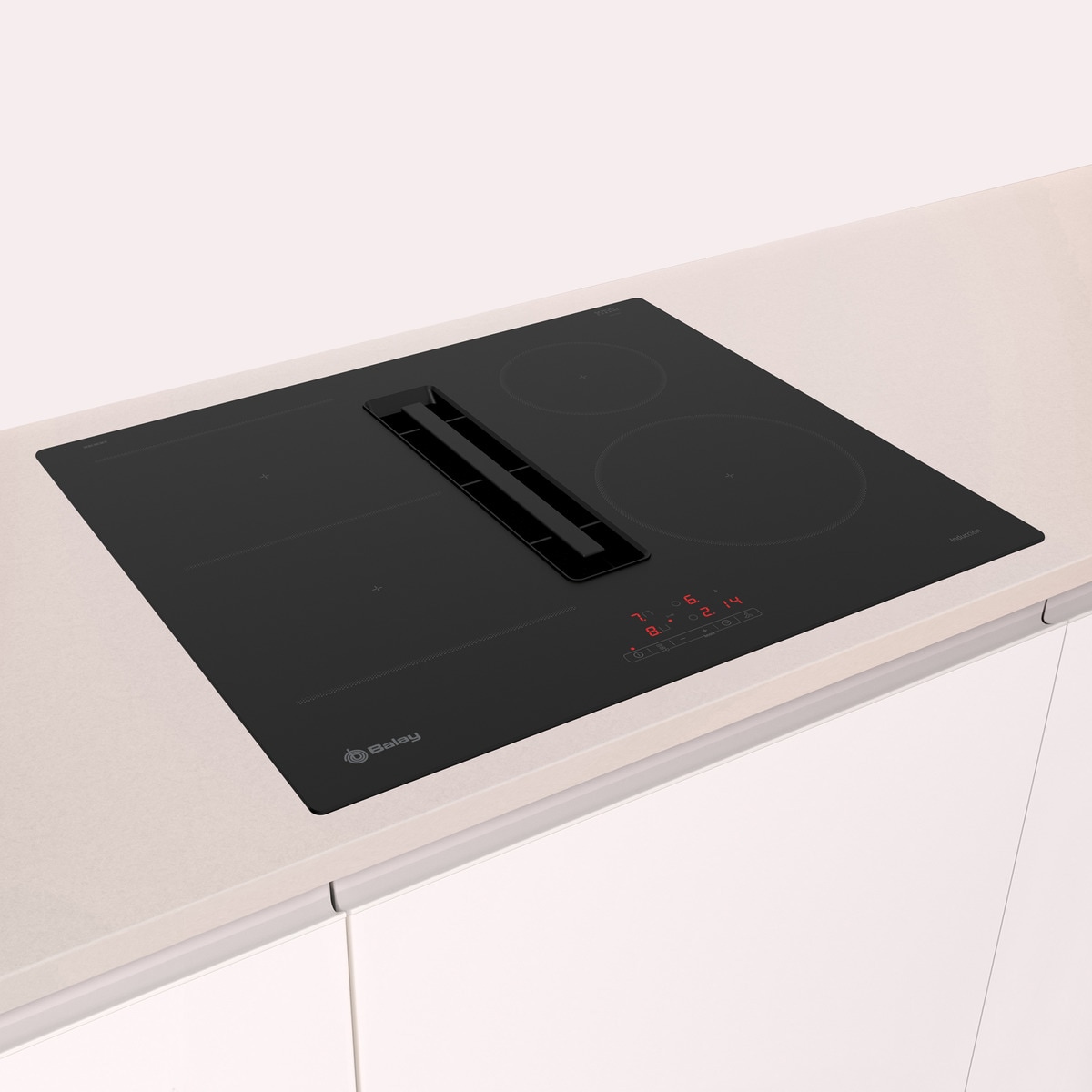 Placa inducción Balay extractor integrado, con 4 zonas de cocción - 3EBC963ER Negro-3