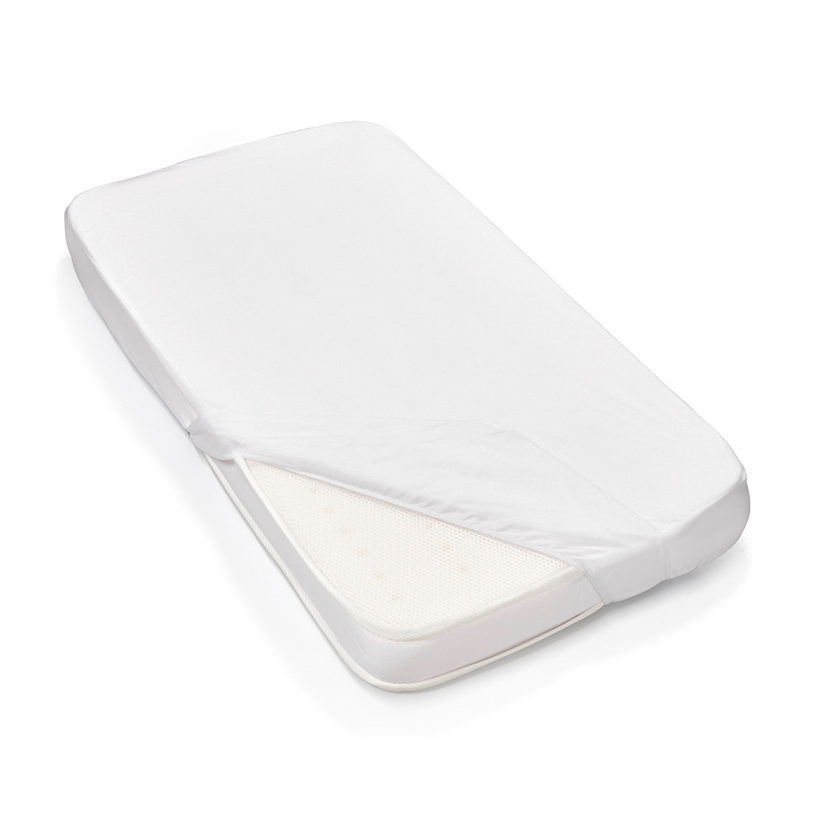 Sábana bajera para minicuna Cotinfant de algodón Blanco-1