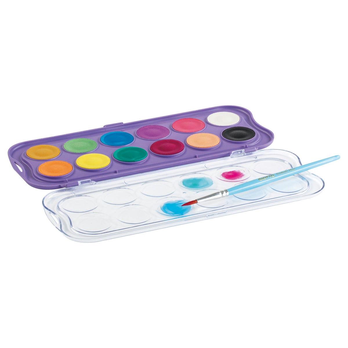Estojo aquarela 30mm 12 unidades + pincel Candy Collection Giotto, cores pastéis Multicolor-3