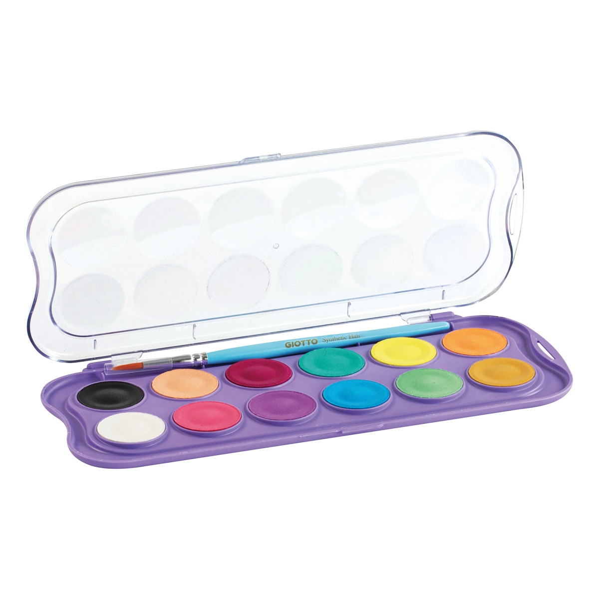 Estojo aquarela 30mm 12 unidades + pincel Candy Collection Giotto, cores pastéis Multicolor-2