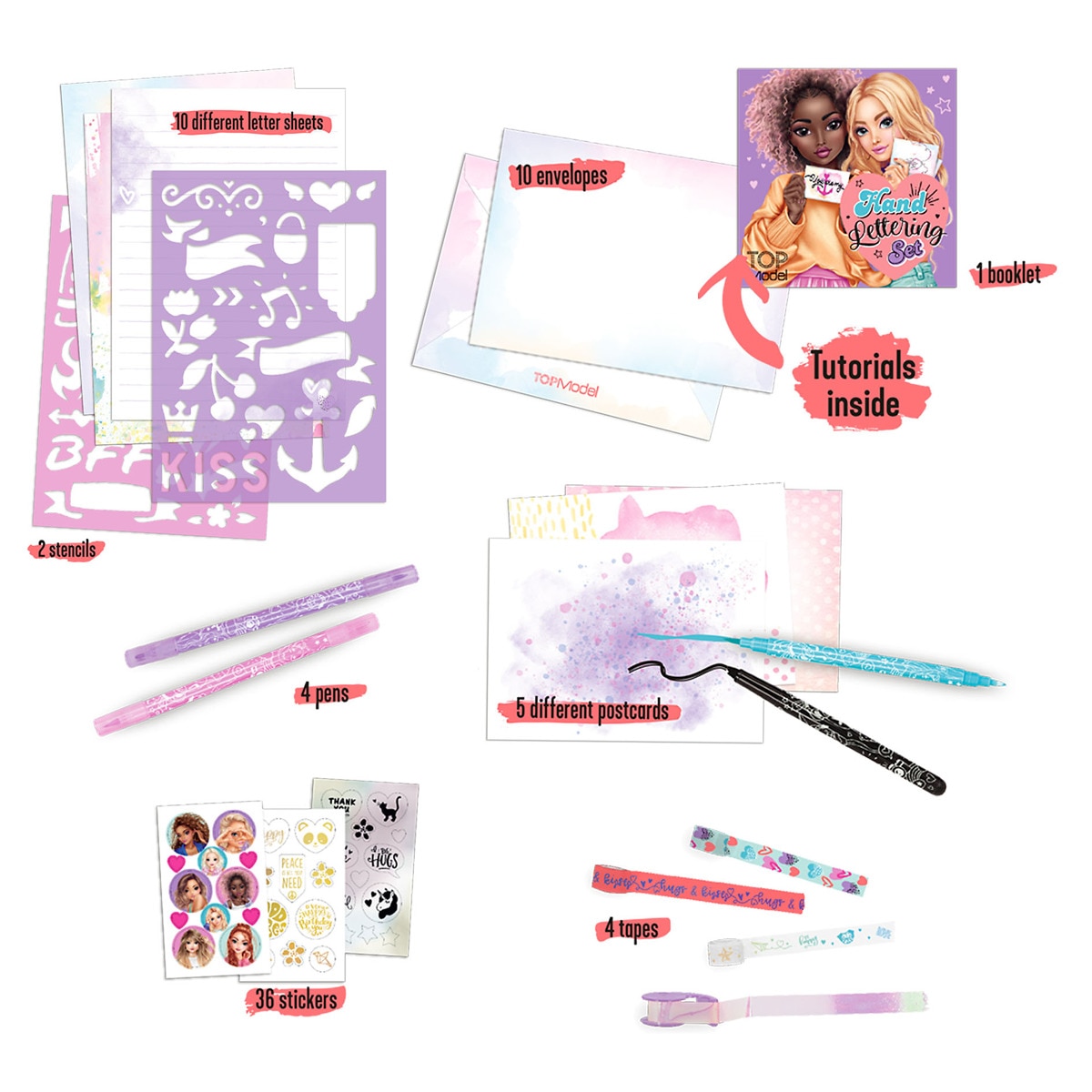 Set de cartas y lettering TOPModel 6
