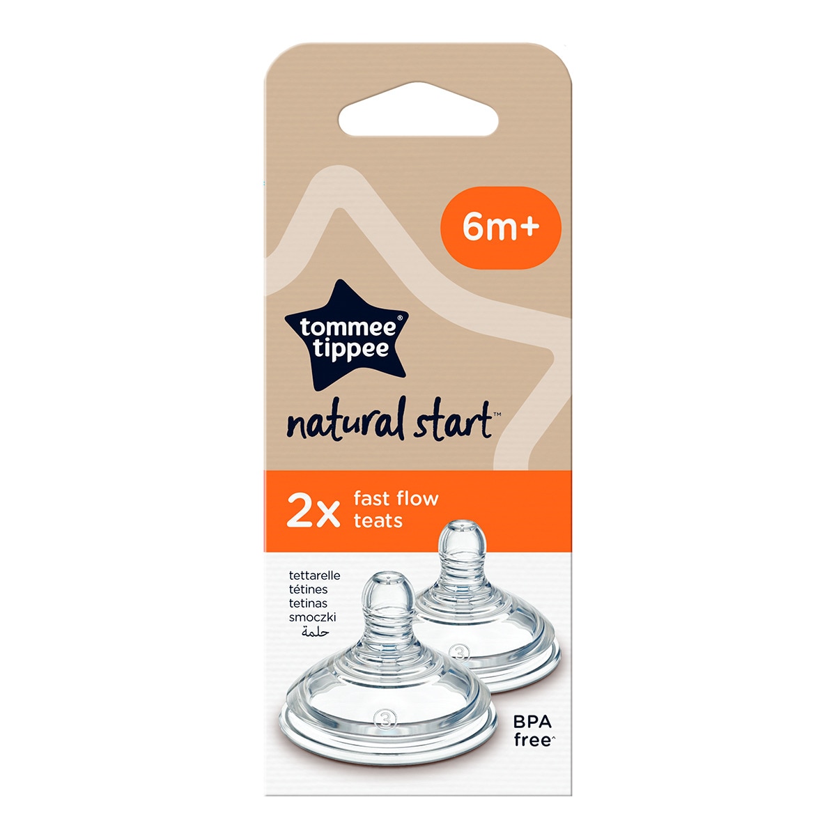 Tetinas Natural Start, Fluxo Rápido Branco-3