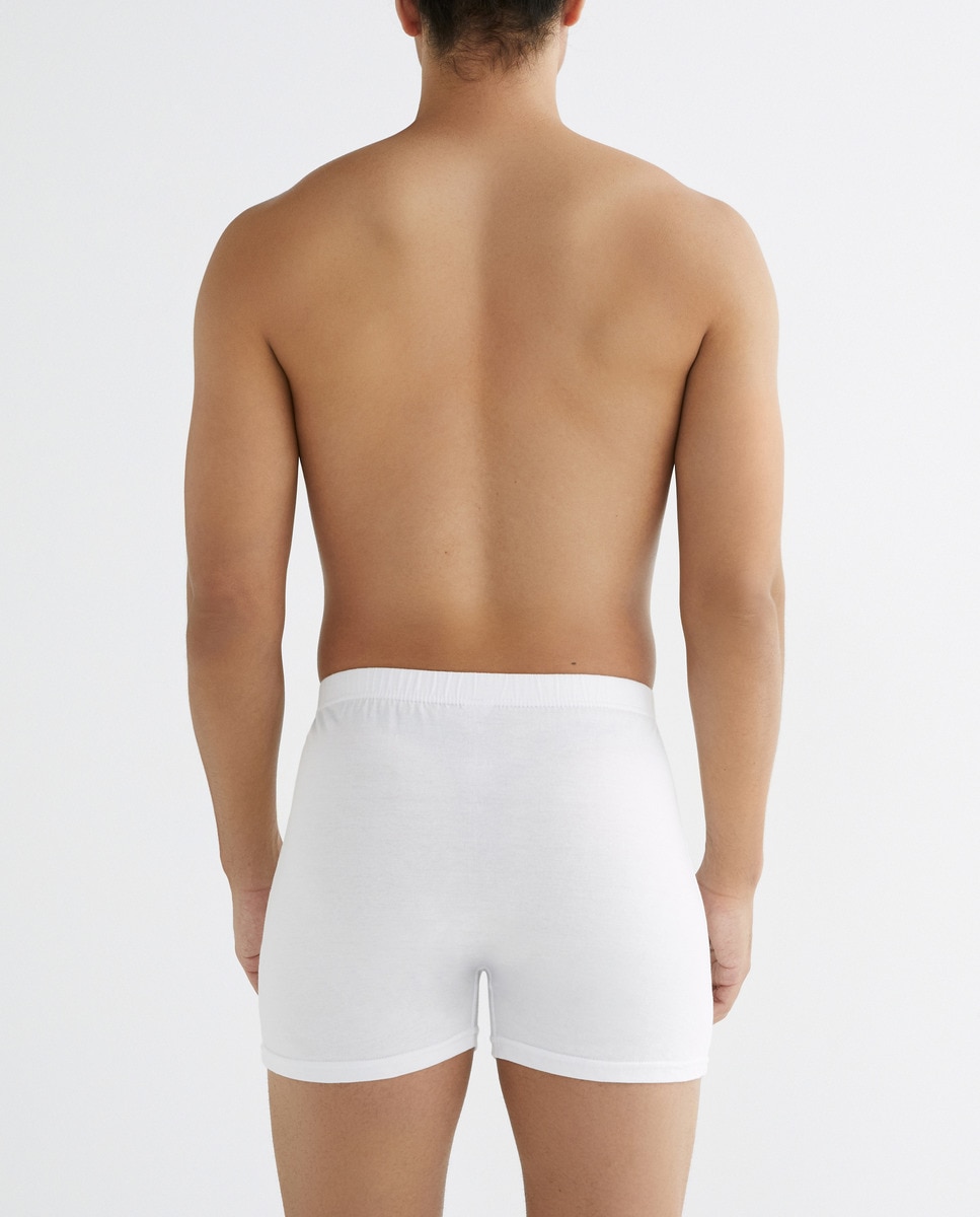 Pack 2 bóxers liso con bragueta de hombre Blanco-2