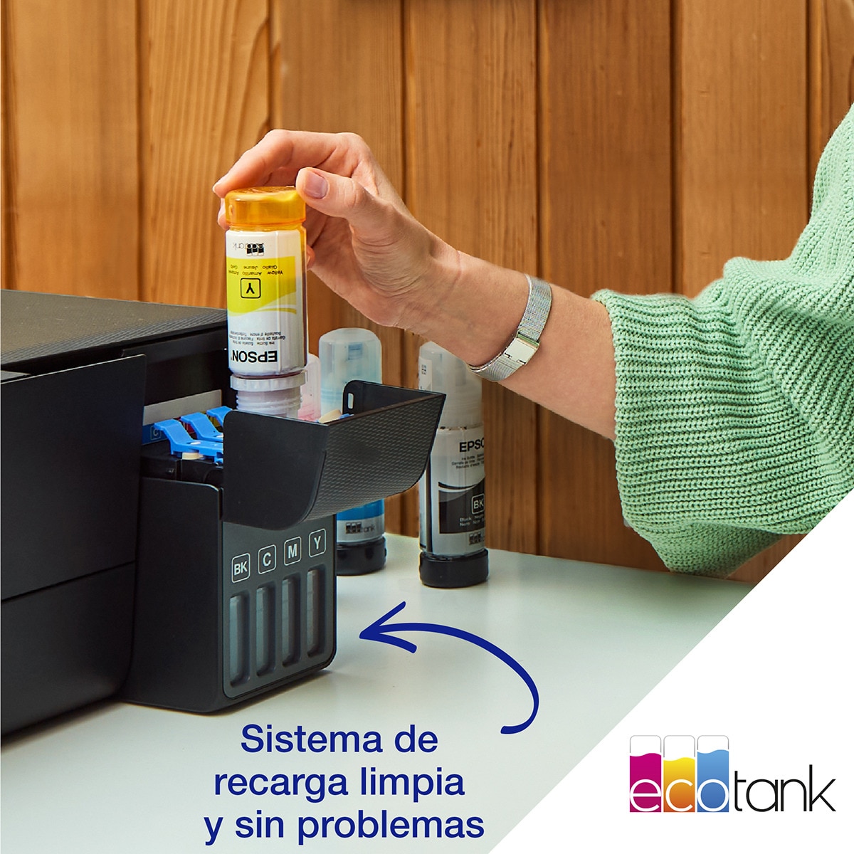 Impresora rellenable tinta Epson EcoTank ET-1810 Wi-Fi Negro-4