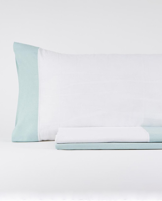 Imagen 0 de Js tela Don algodón 150 cm. 2 almohadas oxford agua marina
