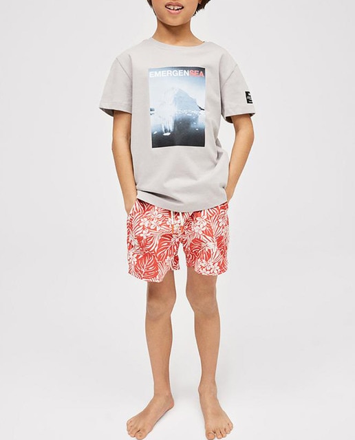 Imagen 0 de Bañador de niño corto, estampado de flores