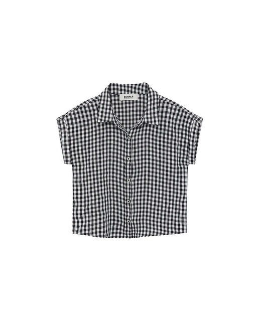 Imagen 0 de Camisa de niña manga corta, estampado cuadros vichy