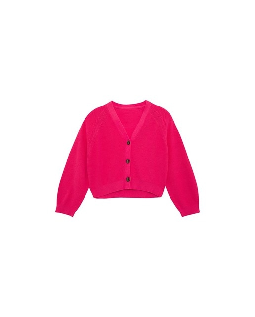 Imagen 0 de Chaqueta de niña de punto manga larga, cierre abotonado