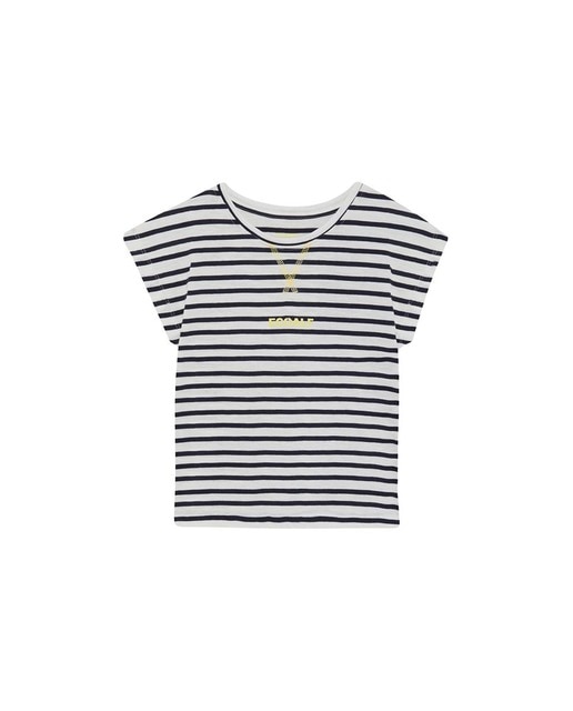 Imagen 0 de Camiseta de niña manga corta, estampado rayas